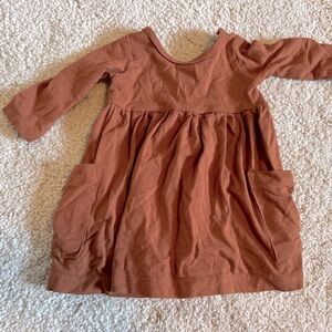 Baby sprouts organic cotton burnt orange dress. Softest fabric